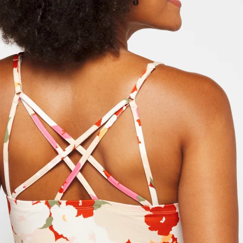 Floral Strappy Back Maxi Dress
